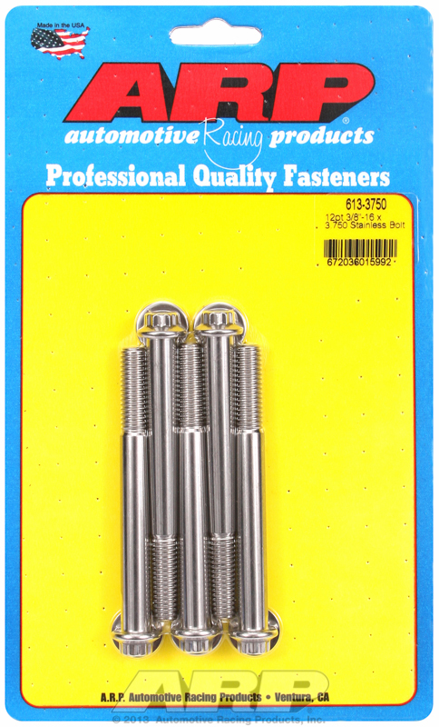 ARP S/S Bolt Kit - 12pt (5) 3/8-16 x 4.000 ARP S/S Bolt Kit - 12pt (5) 3/8-16 x 4.000
