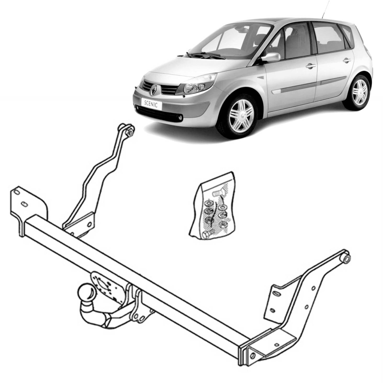 Brink Towbar for Renault Scenic 10 2000 01 2005 Scenic 10 2000 09 2003