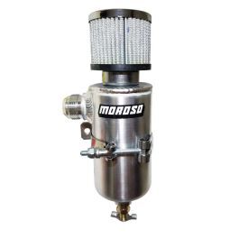 Moroso 85400 Moroso Breather Tank/Catch Can -12An Male Inlet - Black Polyethylene