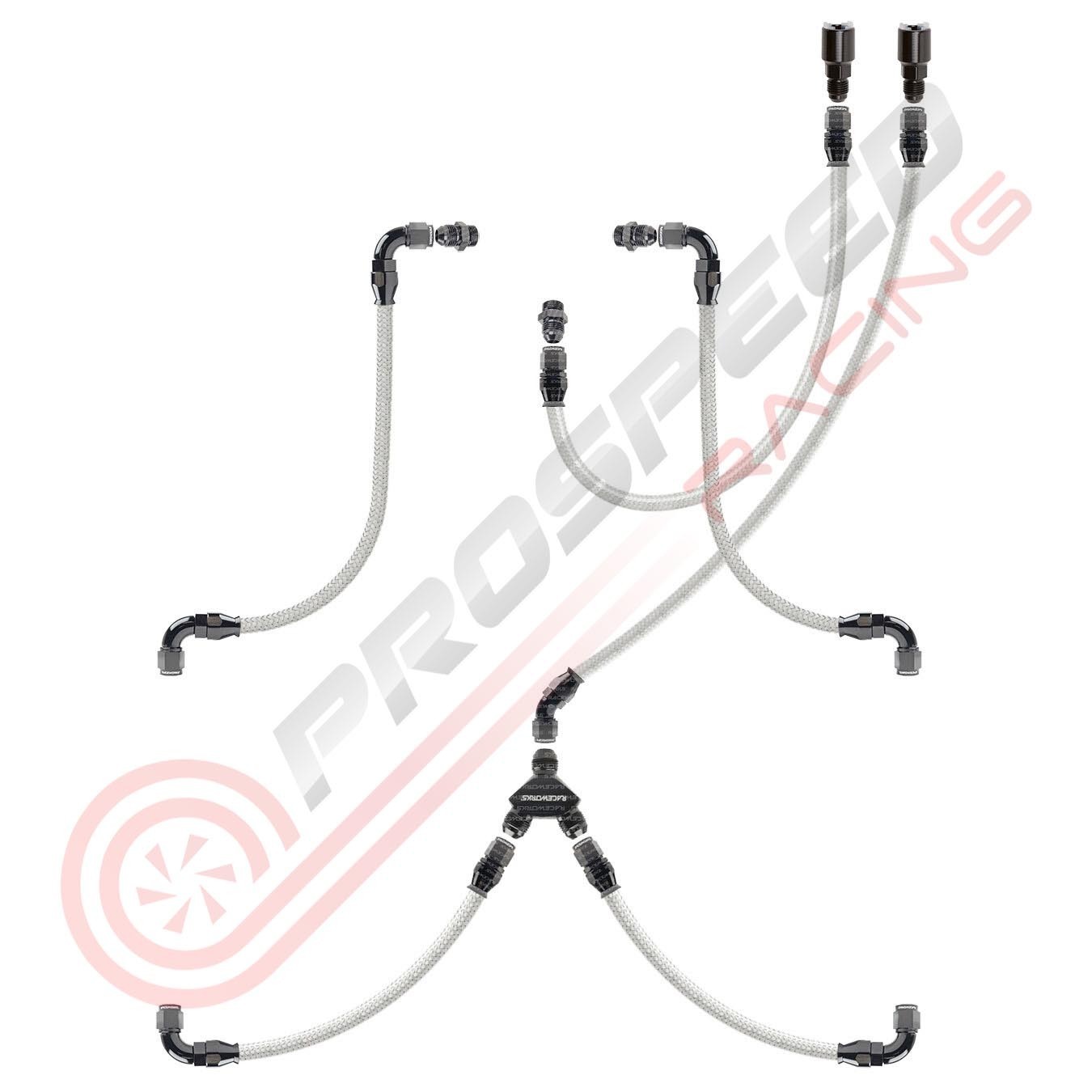 PSR/Raceworks Parallel Fuel Rail Kit Suit 6AN FPR w/Teflon Hose GFB FX ...