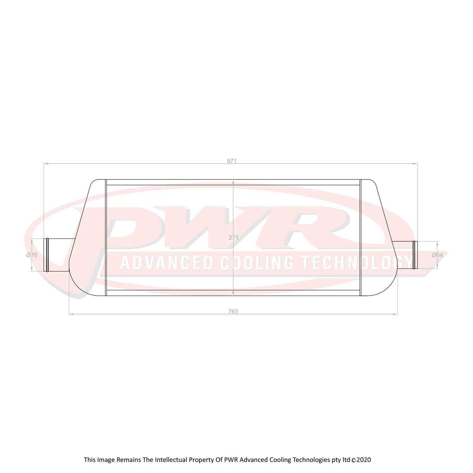 PWR 81mm Intercooler for Toyota Supra MA70/Holden Commodore VL 6cyl ...