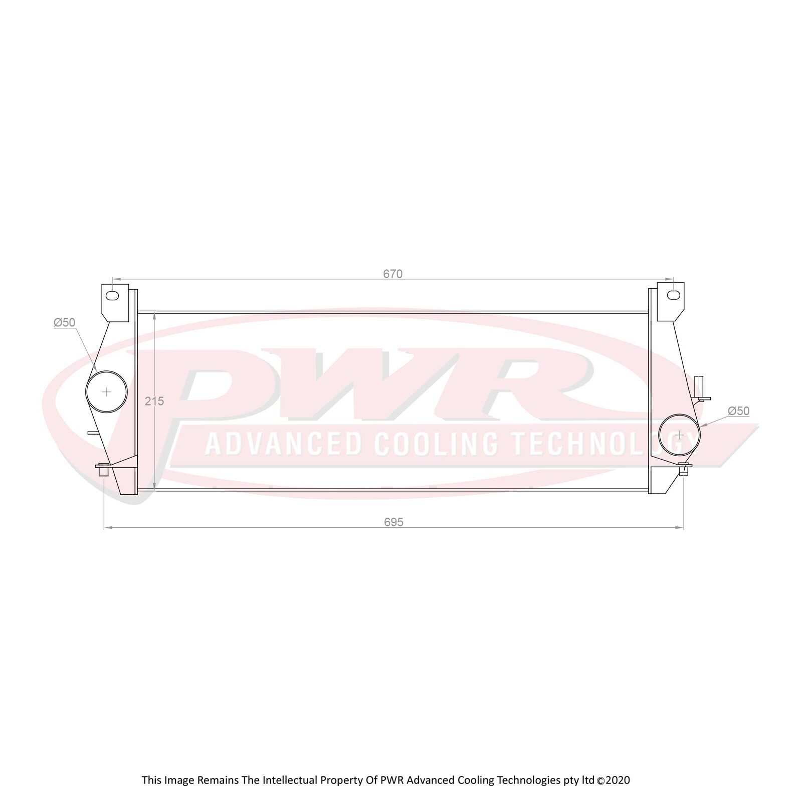 PWR 55mm Intercooler for Land Rover Defender TD5 9806)