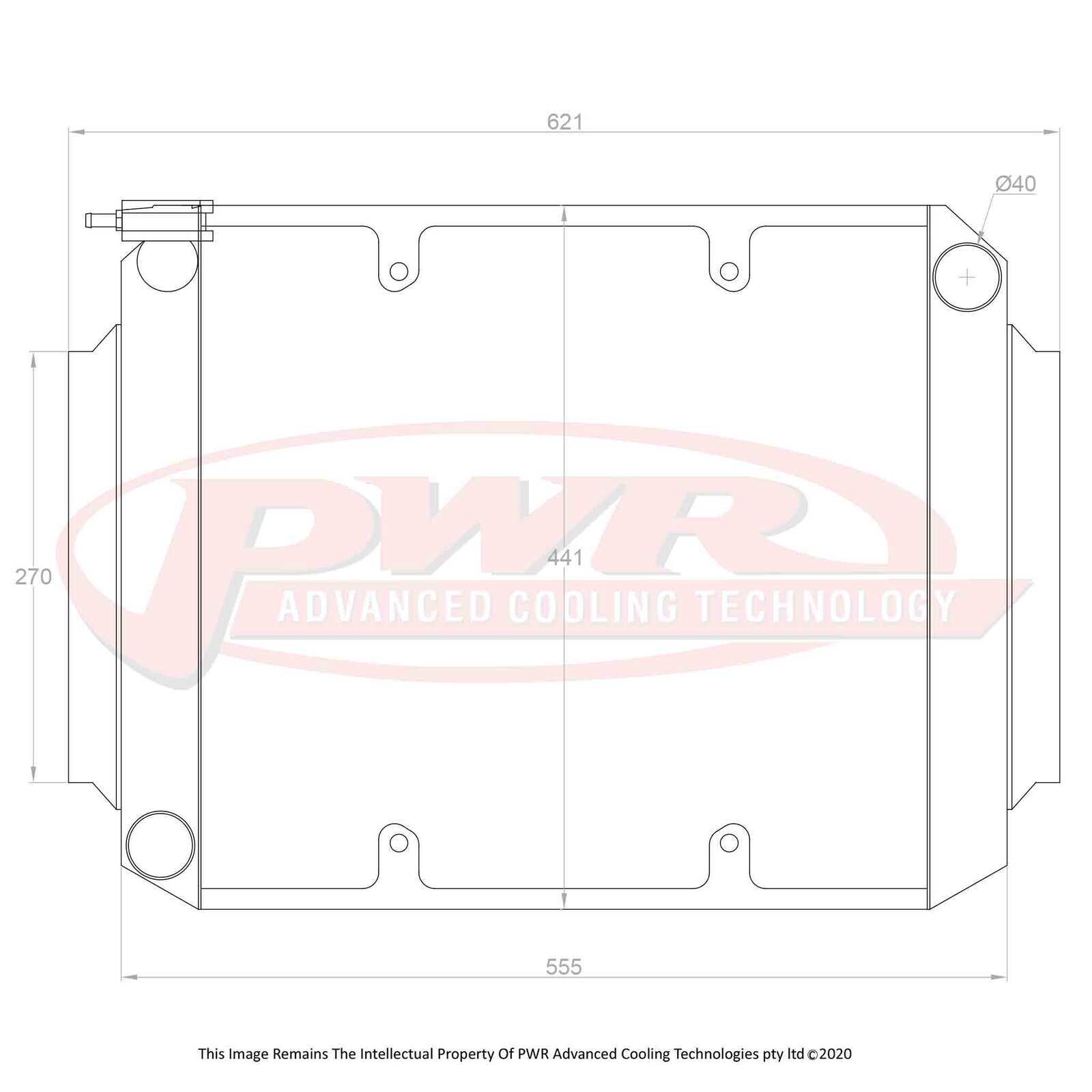 Pwr Radiator. Over Flow PWR 55mm Crossflow Radiator for Holden Torana LC-LJ V8 69-74) w/ 16 ...