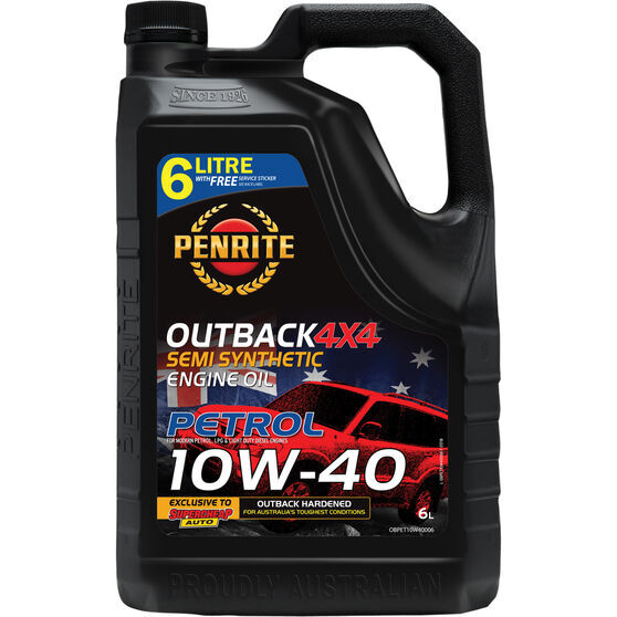 Penrite Outback Hardened 4x4 Petrol Engine Oil 10W40 6L