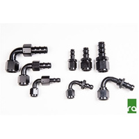 Radium Engineering PushLok Hose End, 6AN, 180Deg