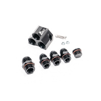 Radium Distribution Block 3 x 10AN ORB to 1 x 12AN ORB w/Fittings