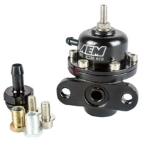 AEM Adjustable Fuel Pressure Regulator Black for Acura & Honda Inline Flange with Straight Return Line Fitting