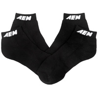 AEM 01-1600-L Socks AEM LOGO, BLACK W/WHITE,ANKLE SPORT (2PR PER PACK)-MEN