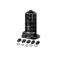 Raceworks 2.5L Surge Tank Dual Outlet Black  ALY-005BK