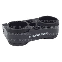 Raceworks Black Billet Twin Pump Bracket Suits Ext Pierburg/Walbro  ALY-089BK