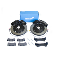 Alcon 6-Piston CAR70 RC6 Front Brake Kit, Black Calipers for Audi A3/S3 8V