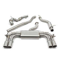 Audi S3 (8V) 3 door (Valved) Turbo Back Performance Exhaust (Sports Catalyst, Resonated, TP92-BLK (Ceramic Coated))