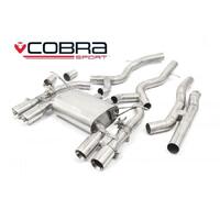 BMW M4 (F82) Coupe 3" Valved Secondary Cat Back Performance Exhaust (TP84-BLK (Ceramic Coated))