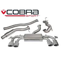 VW Golf R (Mk7) 2.0 TSI (5G) (12-18) Turbo Back Performance Exhaust (Sports Catalyst, Non Resonated, TP80-BLK (Non-Valved))