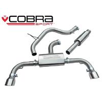 VW Golf GTI (MK7) 2.0 TSI (5G) (12-17) Cat Back Performance Exhaust (Resonated, TP38-BLK)