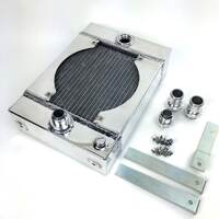 CSF Racing 2-Row 3.5" King Cooler Drag Radiator w/9" Spal Fan for Universal