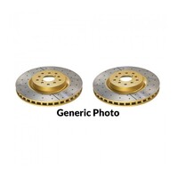DBA DBA2663X Street Series 2x Gold Cross-Drilled/Slotted Rear Rotors for Liberty GT 10-14/BRZ/86 GTS