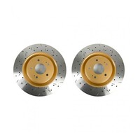 Clubspec 4000 2x XS Cross-Drilled/Slotted Front Rotors FOR Mitsubishi EVO X 07-15