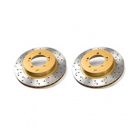 Clubspec 4000 2x XS Cross-Drilled/Slotted Rear Rotors FOR Mitsubishi EVO V-IX 98-08
