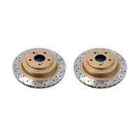 DBA DBA4649XS Clubspec 4000 2x XS Cross-Drilled/Slotted Rear Rotors FOR WRX/STi 96-02/Liberty RS
