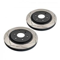 DBA DBA52066BLKCSL 5000 1x Assembled 2-Piece Curved Slot Left-hand Front Rotor w/Black Hat for HSV