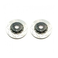 Clubspec 5000 1x Fully Assembled 2-Piece T3 Slotted Front Rotor w/Black Hat for EVO X