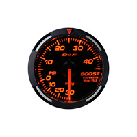 DEFI RACER BOOST GAUGE 52MM HIGH BOOST MODEL 45PSI-AMBER