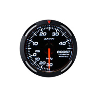 DEFI RACER BOOST GAUGE 52MM HIGH BOOST MODEL 45PSI-WHITE