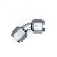 Deatschwerks Titanium 45 Deg 8AN to 8AN Female Flare Swivel Coupler