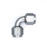 Deatschwerks Titanium 90 Deg 8AN to 8AN Female Flare Swivel Coupler