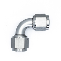 Deatschwerks Titanium 90 Deg 10AN to 10AN Female Flare Swivel Coupler