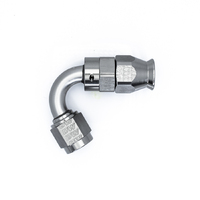 Deatschwerks Titanium 120 Deg 6AN Female Flare Swivel PTFE Hose End w/Olive Insert