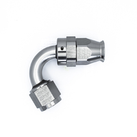 Deatschwerks Titanium 120 Deg 8AN Female Flare Swivel PTFE Hose End w/Olive Insert