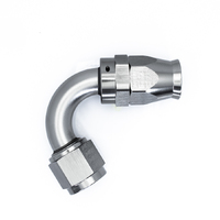 Deatschwerks Titanium 120 Deg 10AN Female Flare Swivel PTFE Hose End w/Olive Insert