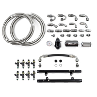 Deatschwerks Coyote 5.0 Fuel Rails w/Crossover, 1000cc/min Injectors + Full Return Plumbing Kit (Mus