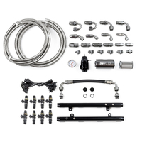Deatschwerks Coyote 5.0 Fuel Rails w/Crossover, 1200cc/min Injectors + Full Return Plumbing Kit (Mus