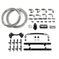 Deatschwerks Coyote 5.0 Fuel Rails w/Crossover, 1500cc/min Injectors + Full Return Plumbing Kit (Mus