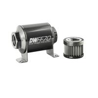 Deatschwerks Stainless Steel 10 Micron In-Line Fuel Filter Element w/70mm Housing kit (8AN)