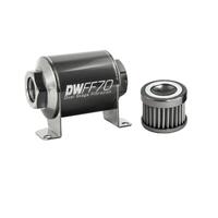 Deatschwerks Stainless Steel 40 Micron In-Line Fuel Filter Element w/70mm Housing kit (8AN)