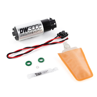 Deatschwerks DW300C 340lph Compact Fuel Pump w/Mounting Clips + Install Kit (Corolla 03-04)