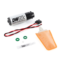Deatschwerks DW65C 265lph Compact Fuel Pump w/Mounting Clips + Install Kit (Corolla 03-04)
