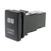 Hulk 4x4 Work Light Push Button Switch- Blue (Prado/Landcruiser 200 Series 2008+)