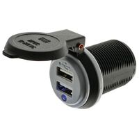 Hulk 4x4 Dual USB Socket - Straight Terminals