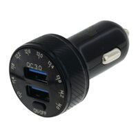 Hulk 4x4 Dual Usb In Car Socket Charger Dual QC3.0 with Voltmeter
