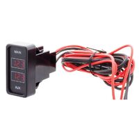 Hulk 4x4 Rectangle Rocker Dual Voltmeter Red LED