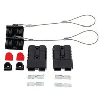 Hulk 4x4 Pkt 2 Blck 50Amp Connector Kit W/2X Plastic Covers 4X Cable