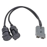 Hulk 4x4 Anderson Plug 50A - 2Xacc Sckt Cable Assy 300mm Long (Ranger 22+)