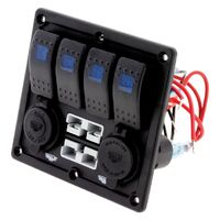 Hulk 4x4 4 Way Switch Panel with 50A Plugs Acc Power Socket & Usb