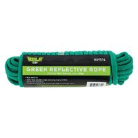 Hulk 4x4 15 Metre Green Rope with Reflective Weave