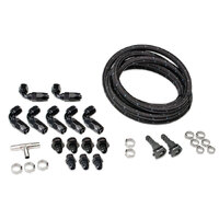 IAG Performance Braided Fuel Line + Fitting Kit - Top Feed Fuel Rails + -6 Aeromotive FPR for (WRX 01-14